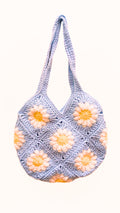 Blue Granny Square Tote Bag