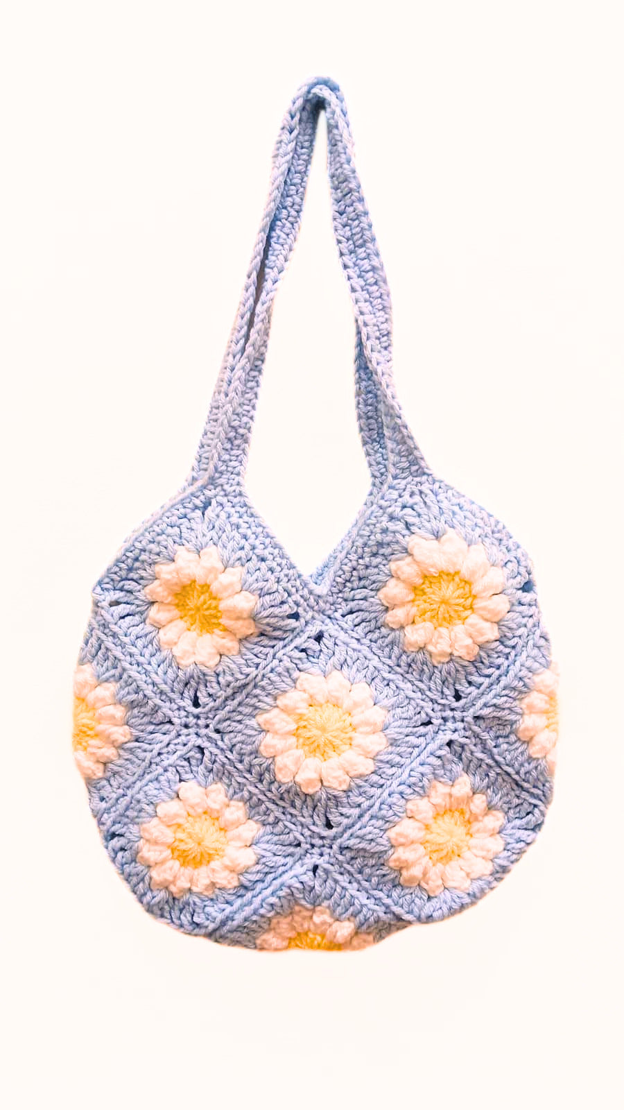 Blue Granny Square Tote Bag