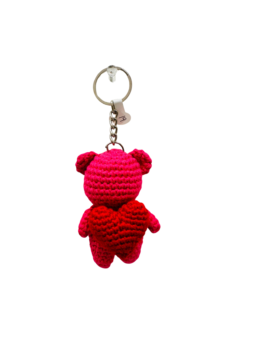 teddy with heart keychain