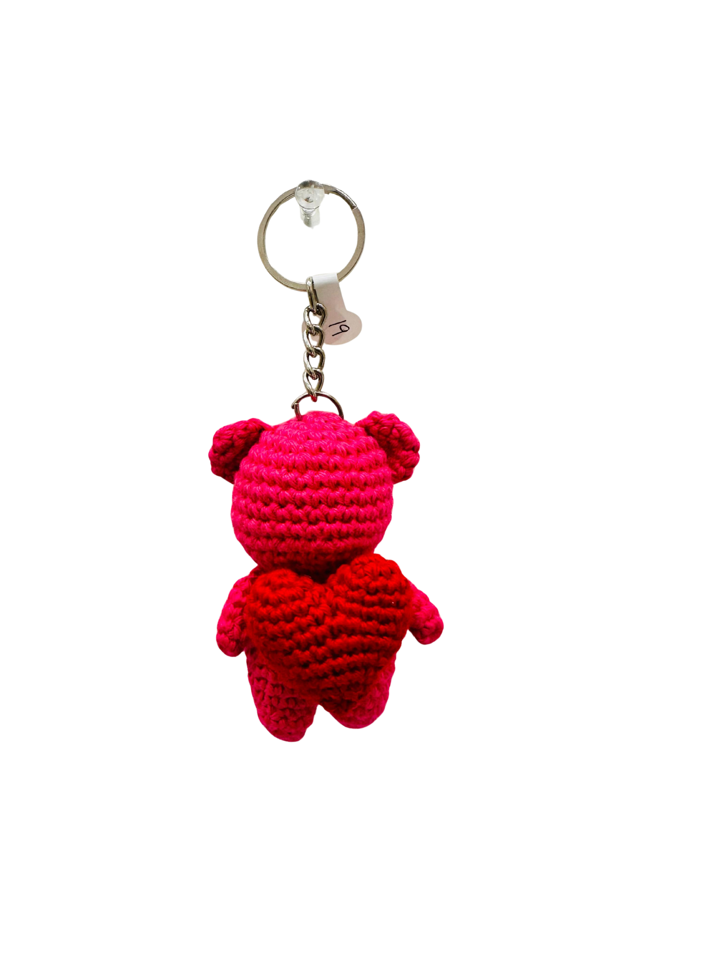 teddy with heart keychain