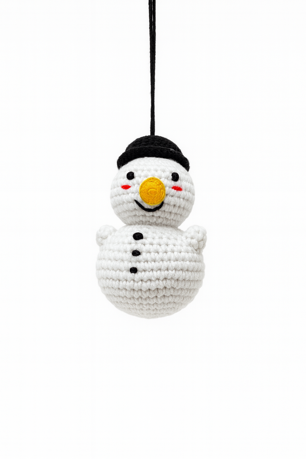Small Snowman w/Black Hat Hanging