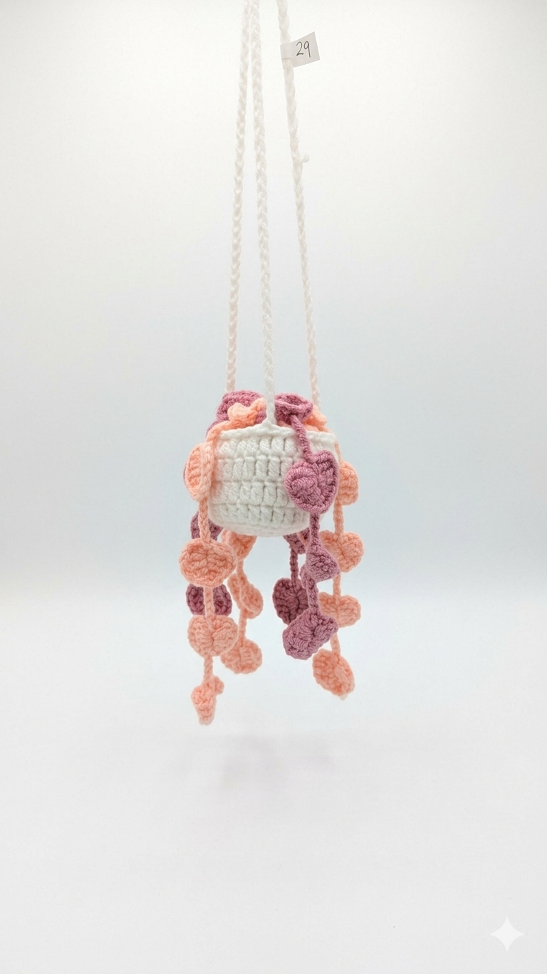 Hanging pink blossom basket