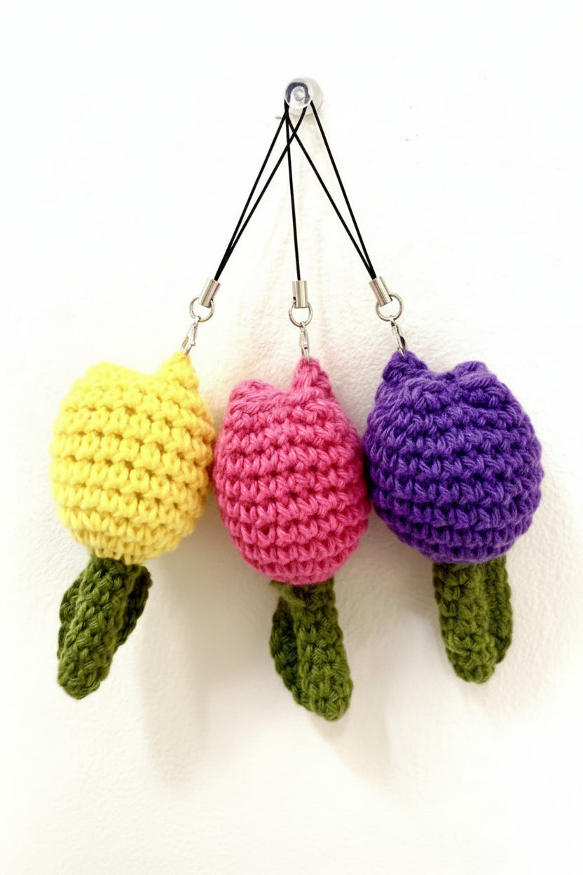 single tulip keychain