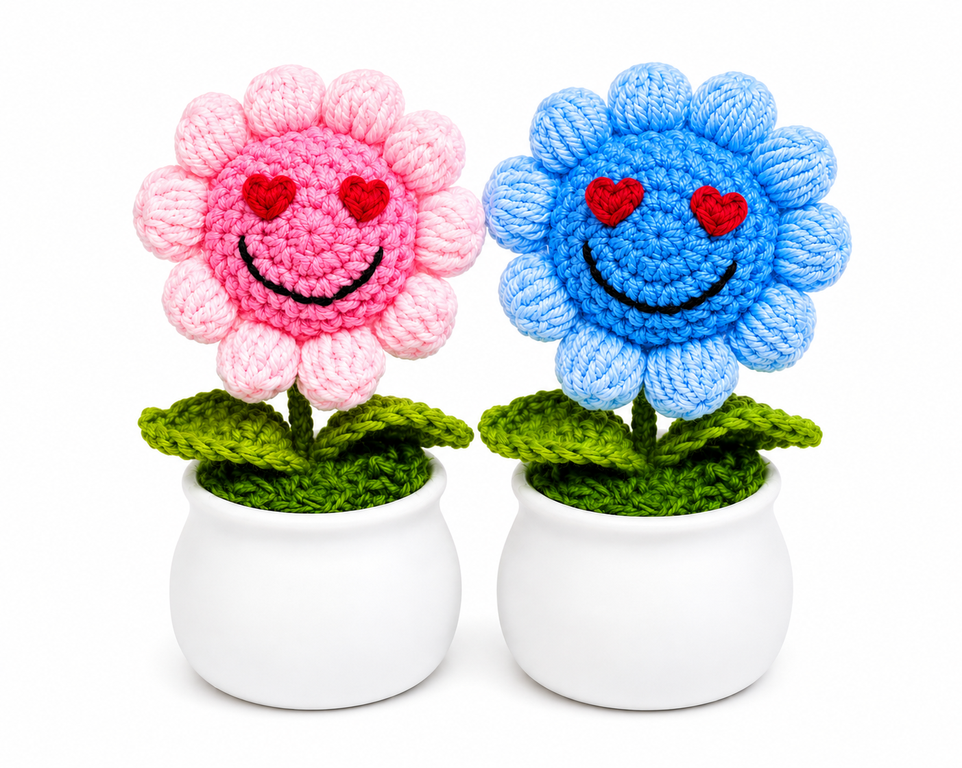 Red Heart Smiley Flowerpot