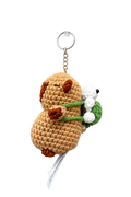 Capybara w turtle bag keychain