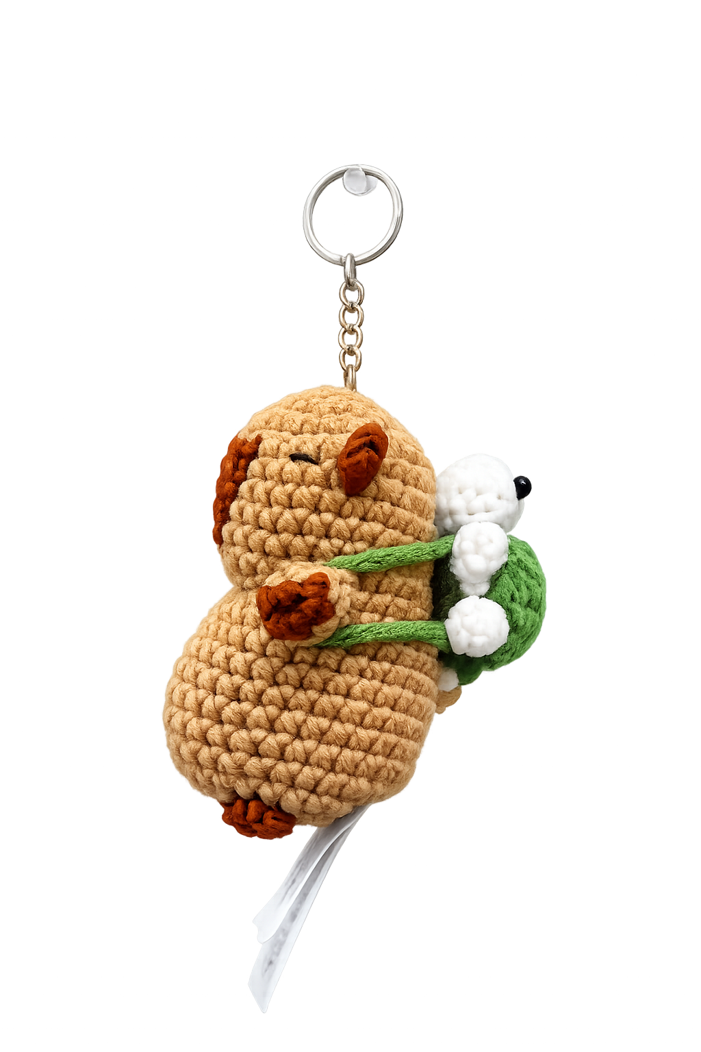 Capybara w turtle bag keychain