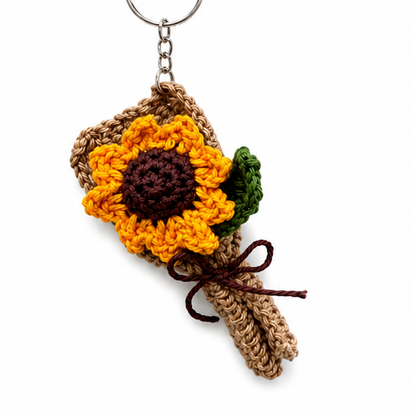 Sunflower bouquet keychain