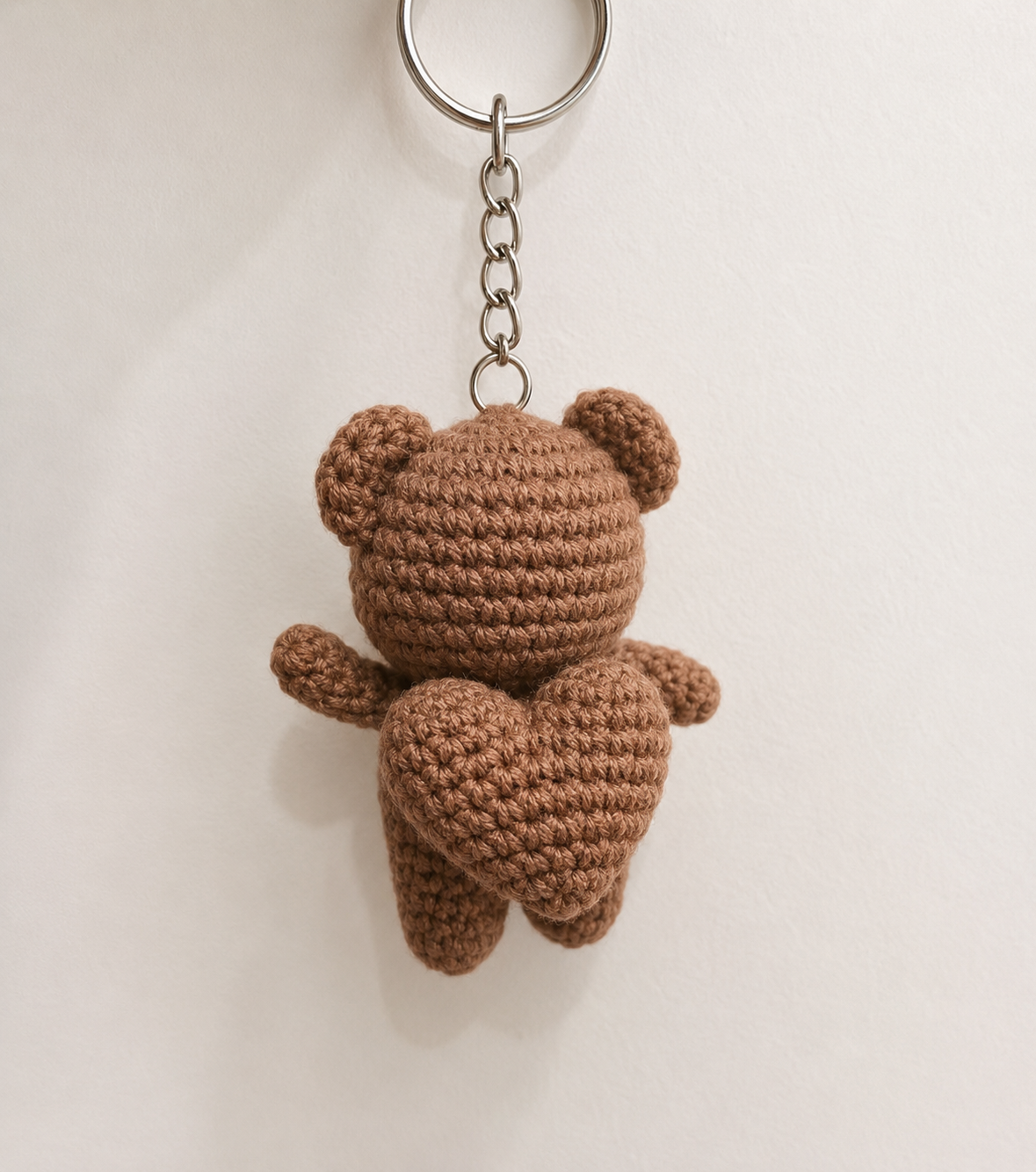 teddy with heart keychain