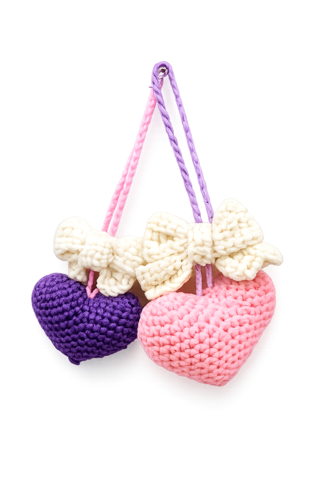 Heart w bow keychain