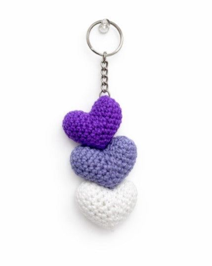 Triple heart key chain
