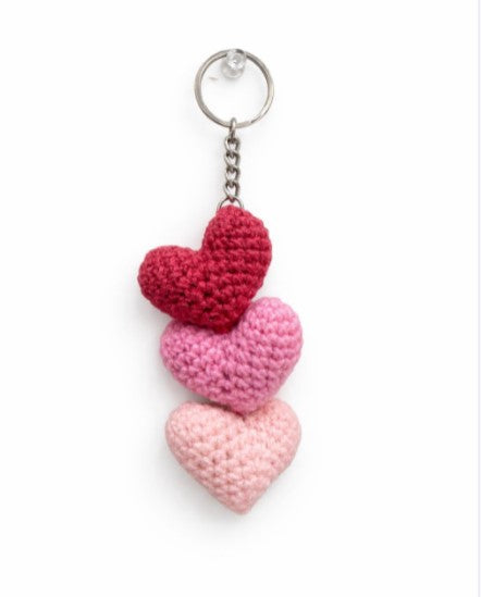 Triple heart key chain