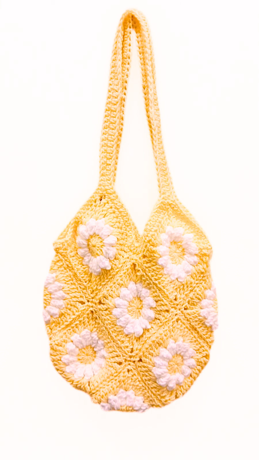 Yellow Granny Square Tote Bag