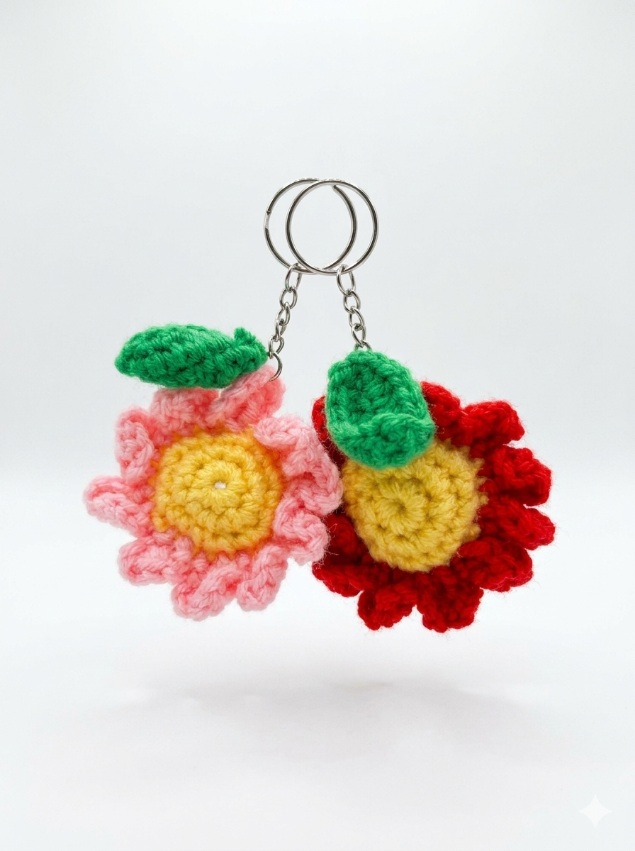 Big daisy flower key chain