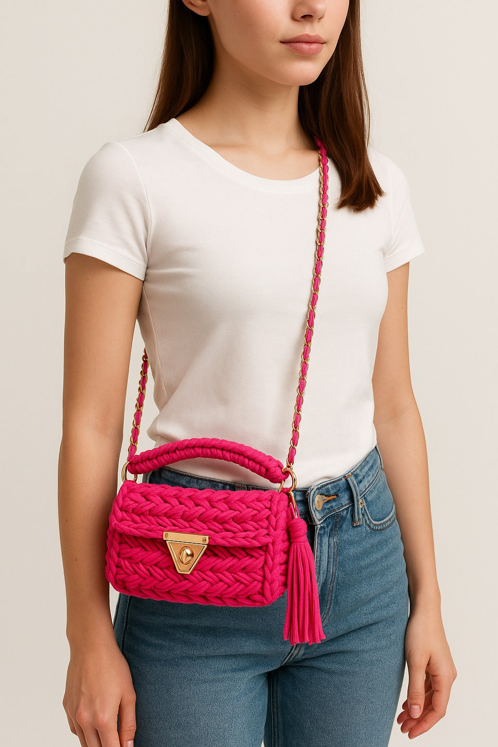 T-shirt Handbag with Chain